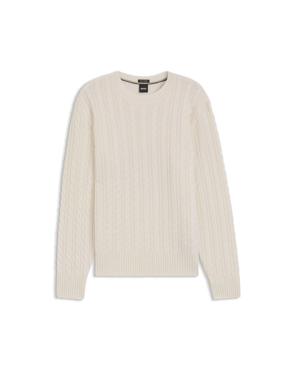 Boss Natural Cable-Knit Sweater for men