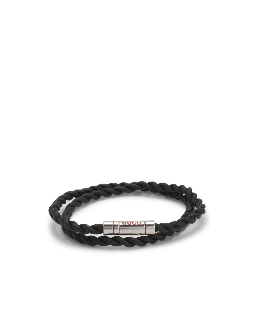HUGO Black Double-Wrap Cuff for men