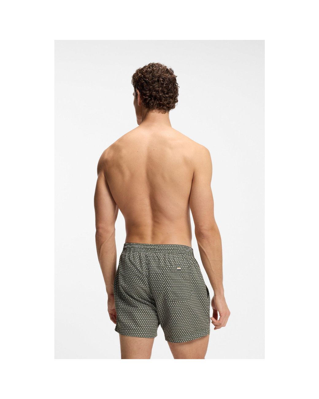 Boss Green Printed Swim Shorts for men