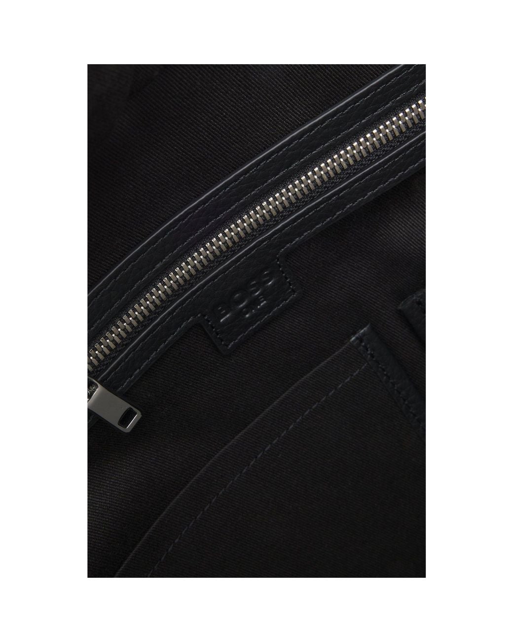 Boss Black Grained-Leather Holdall With Emed Logo for men