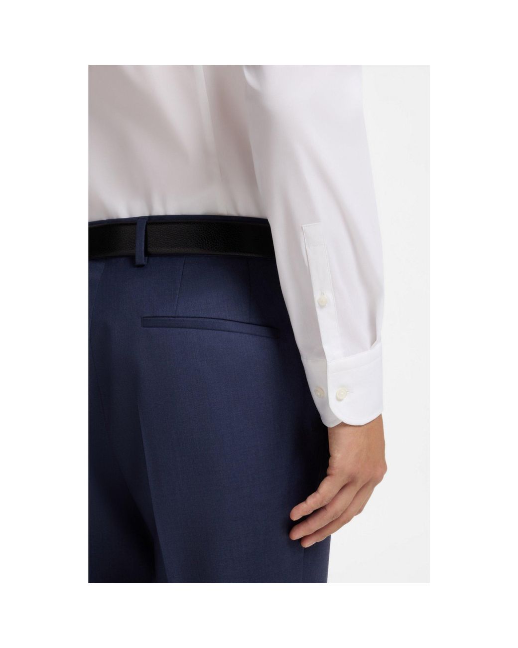 Boss White Slim-Fit Stretch-Cotton Shirt for men