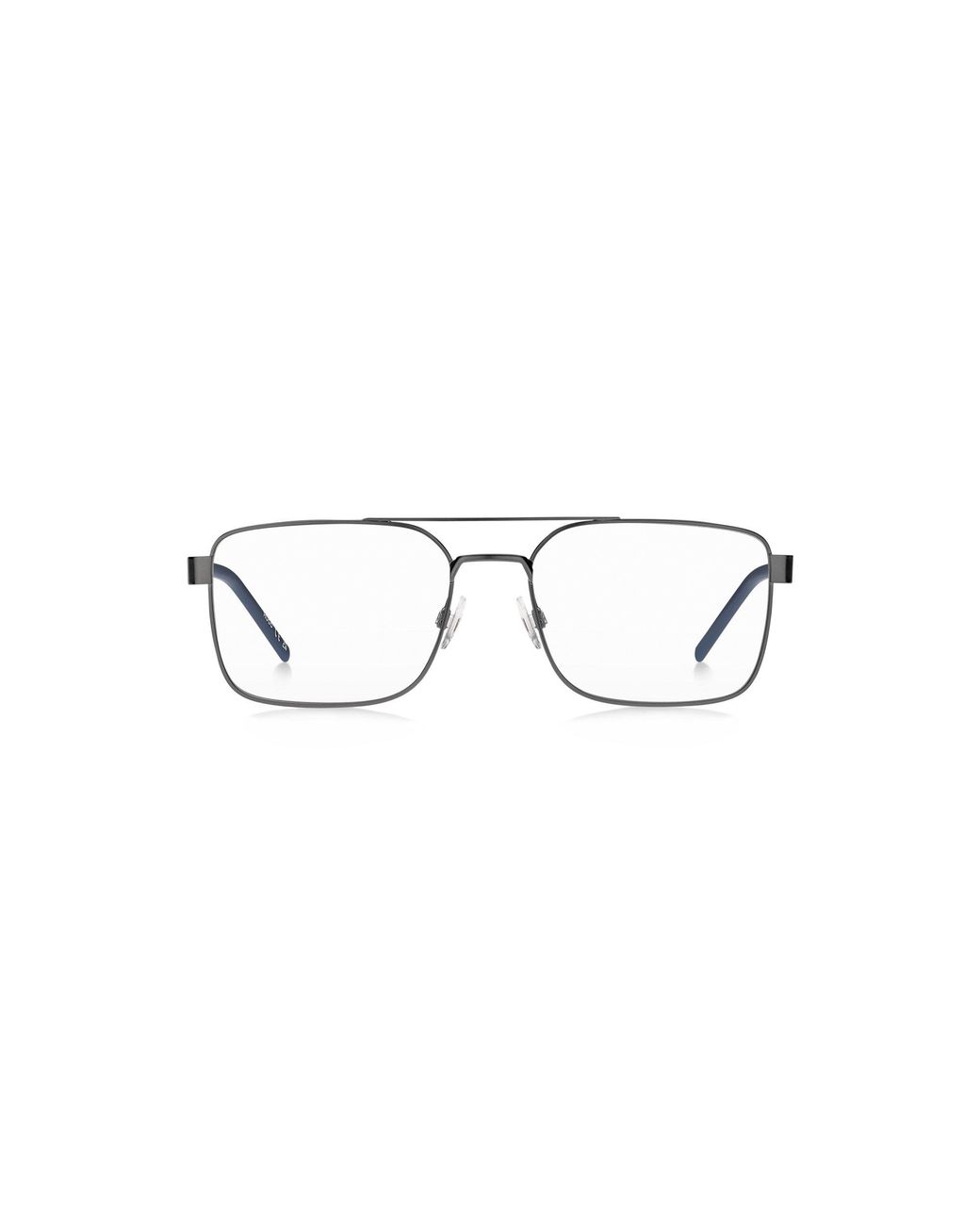 HUGO White Metal Optical Frames With Contrast Rubber Logo for men
