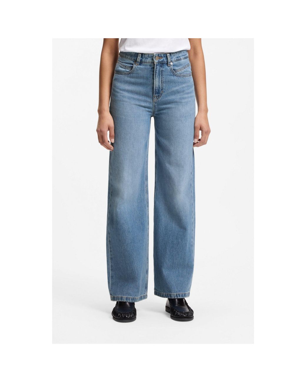 Boss Blue High-Waisted Regular-Fit Jeans