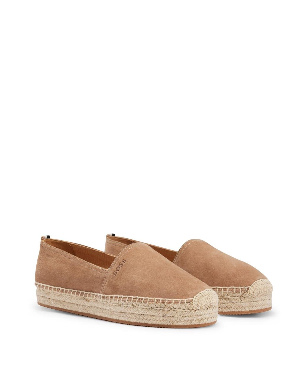 BOSS by HUGO BOSS Goat-suede Espadrilles With Emed Logo And Jute Sole ...