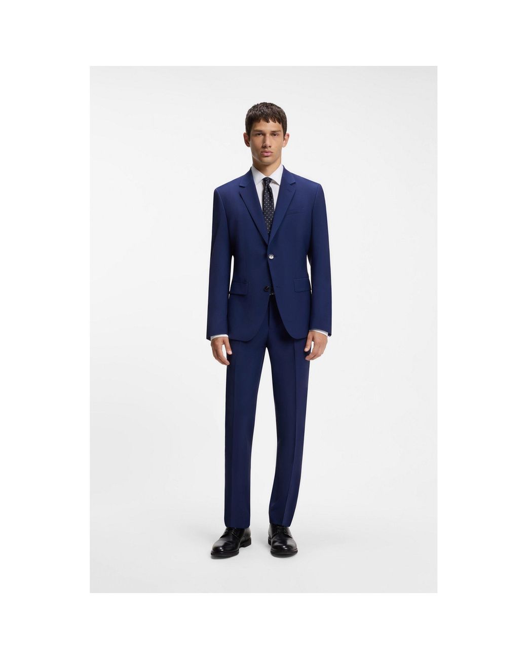 HUGO Blue Two-Piece Slim-Fit Wool-Blend Suit for men