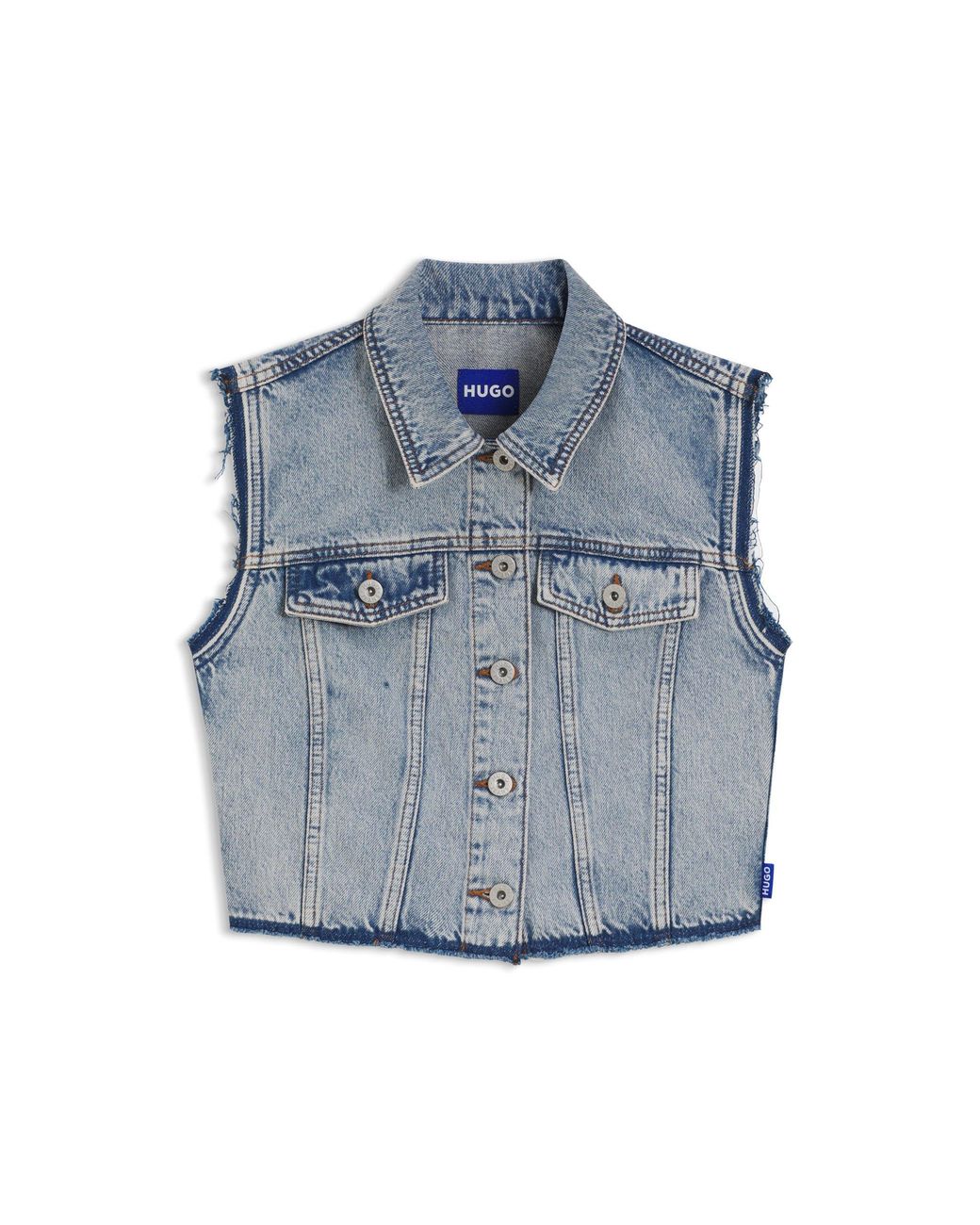 HUGO Blue Cropped Sleeveless Vest