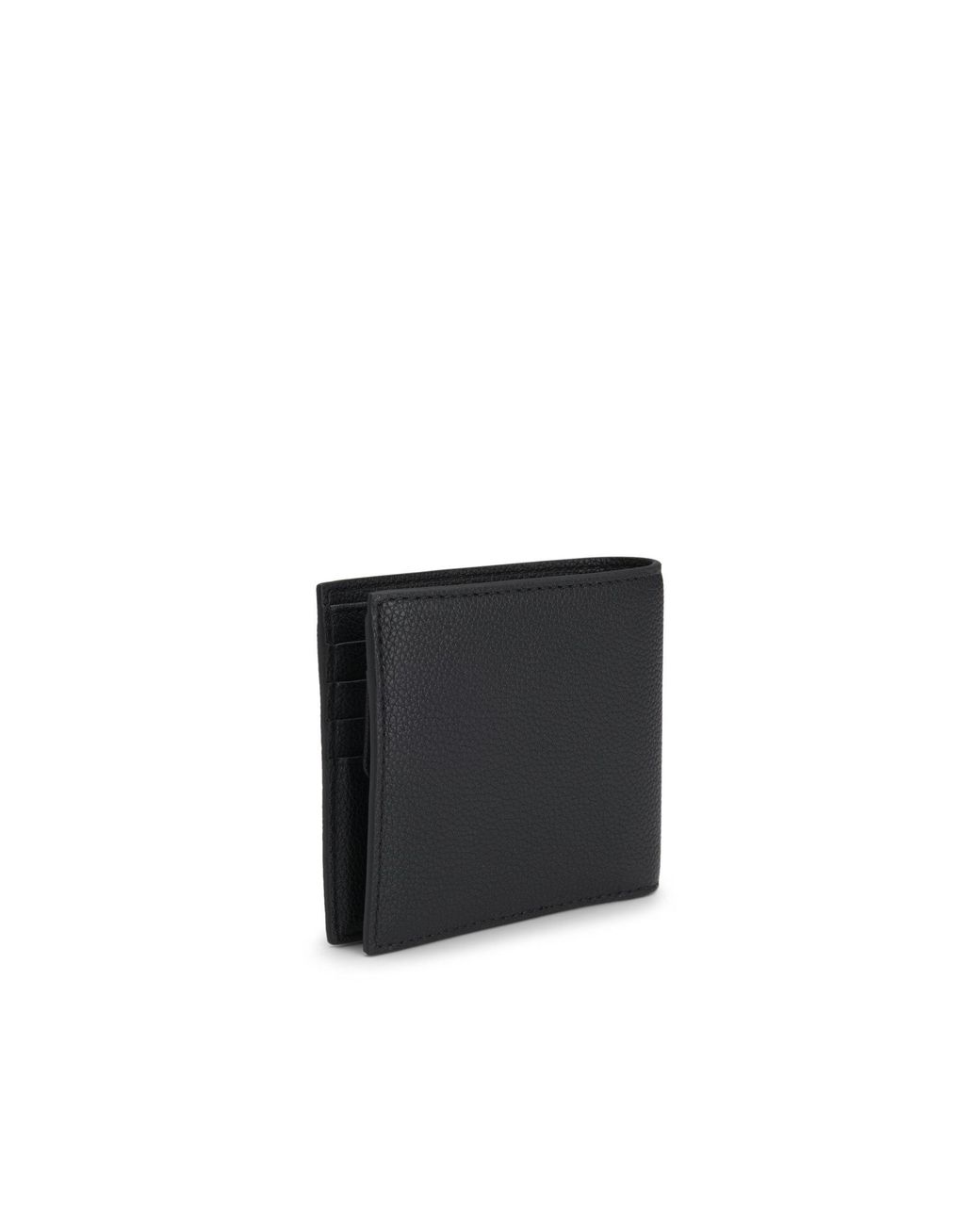 Boss Black Grained Faux-Leather Wallet With Signature-Stripe Trim for men