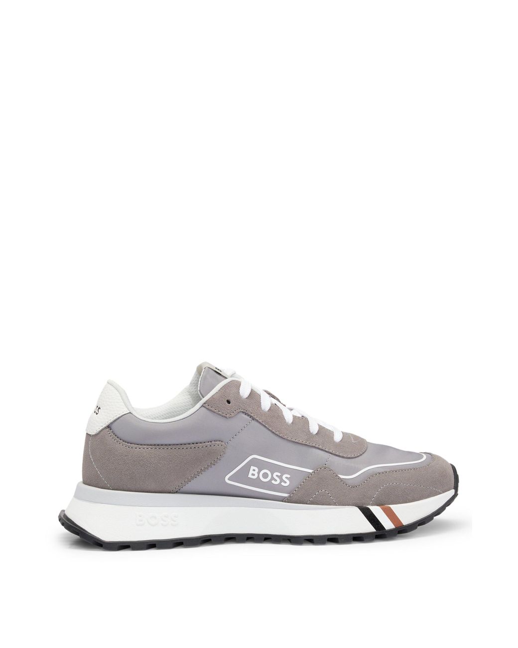 BOSS by HUGO BOSS Mixed-material Trainers With Signature-stripe Detail in  White for Men | Lyst