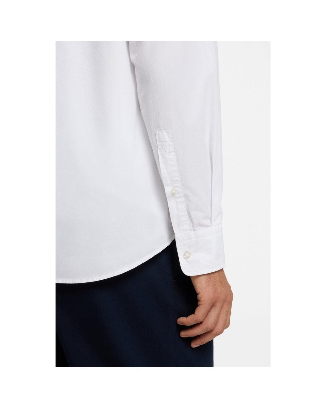 Boss White Regular-Fit Cotton Shirt for men
