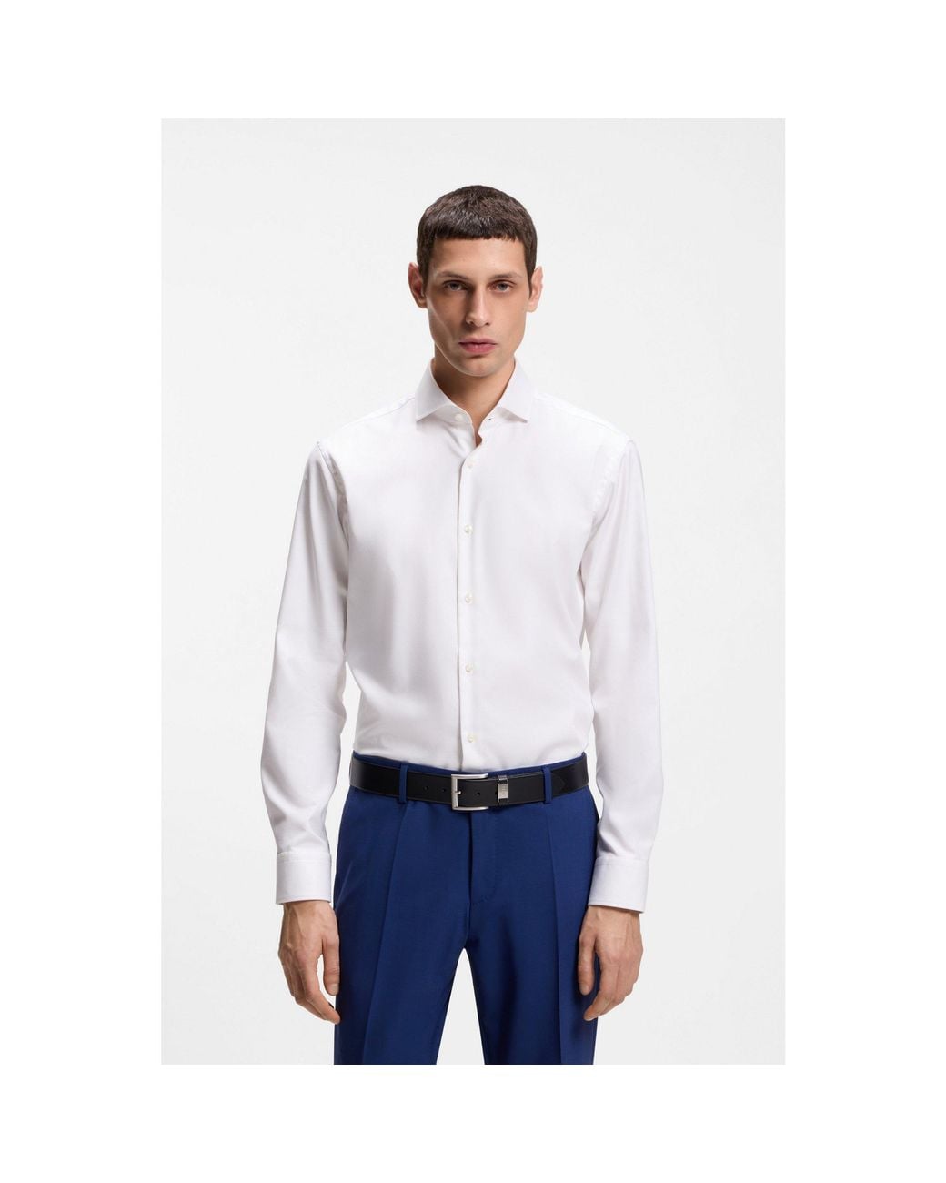 Boss White Regular-Fit Shirt for men