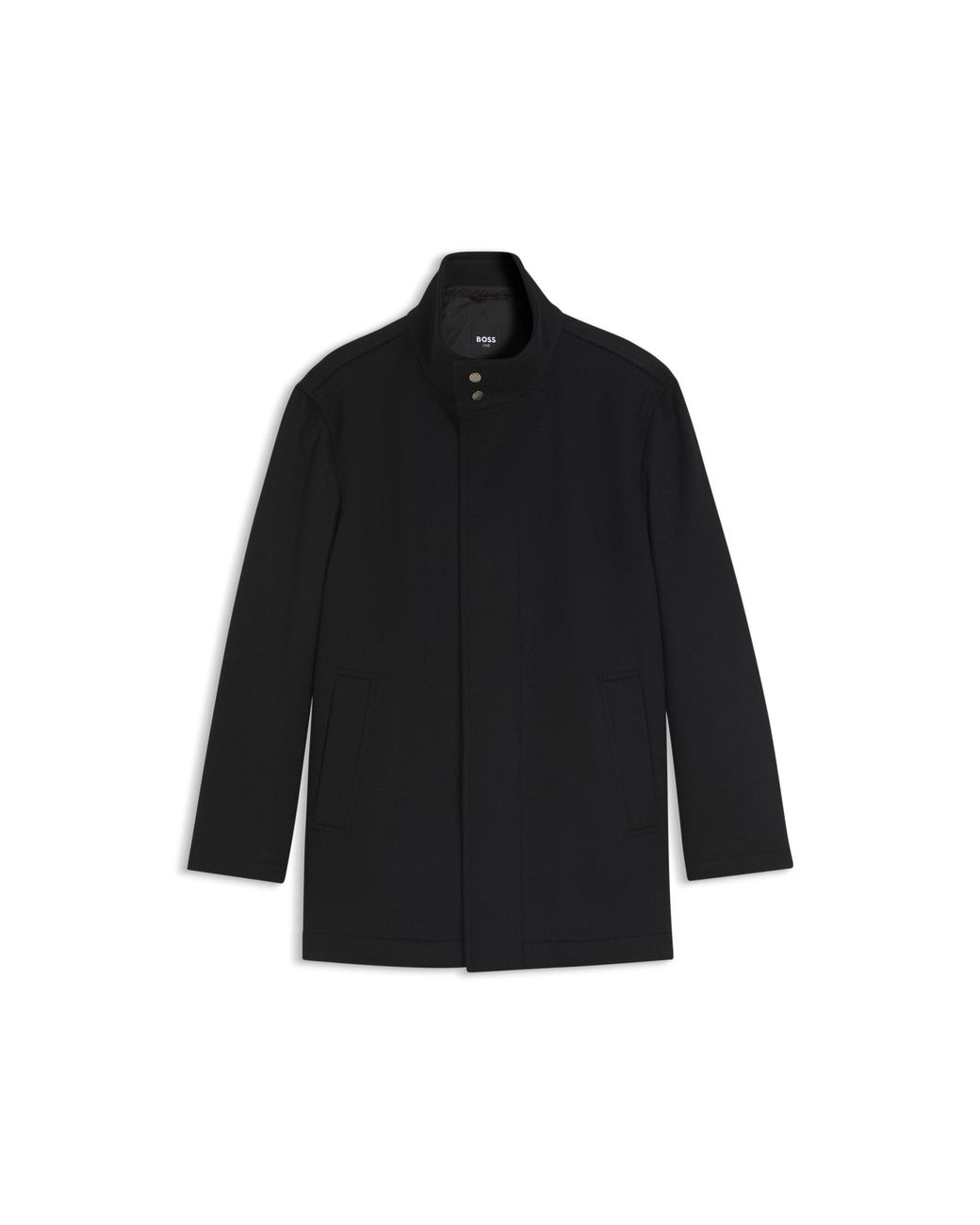 Boss Black Italian Fabric Formal Coat With A Stand Collar for men