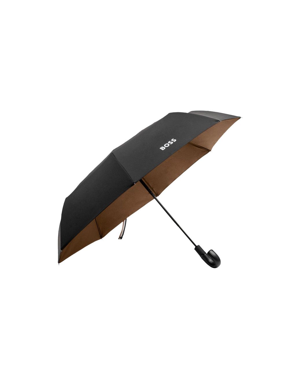 Boss Brown Pocket Umbrella With Camel Interior