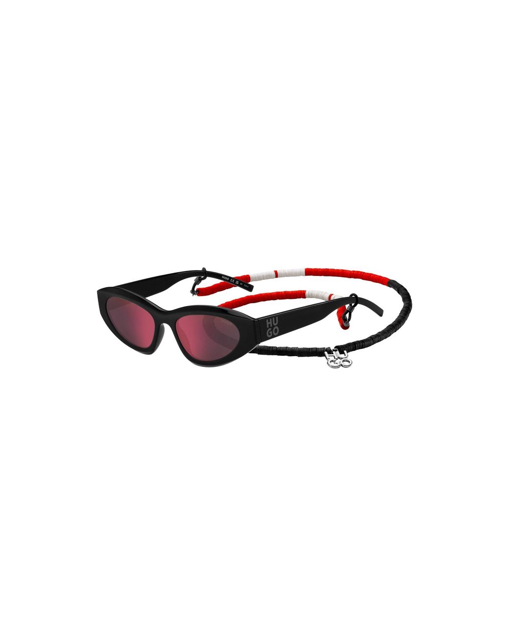 HUGO Red Sunglasses With Beaded Chain for men