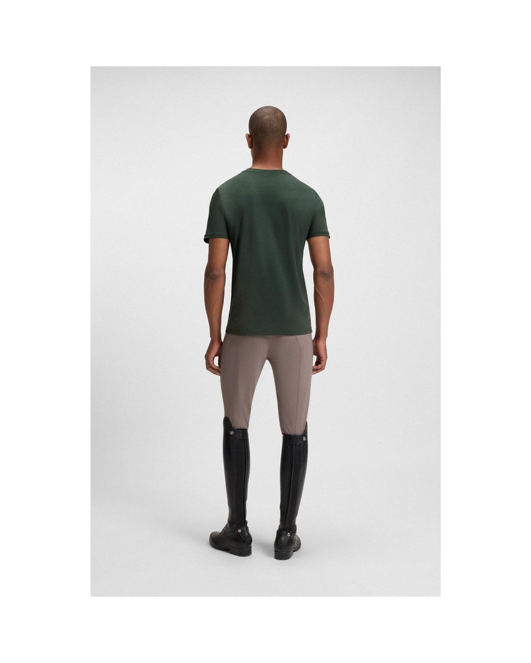 Boss Green Equestrian Stretch-Cotton T-Shirt With Logo Patch for men