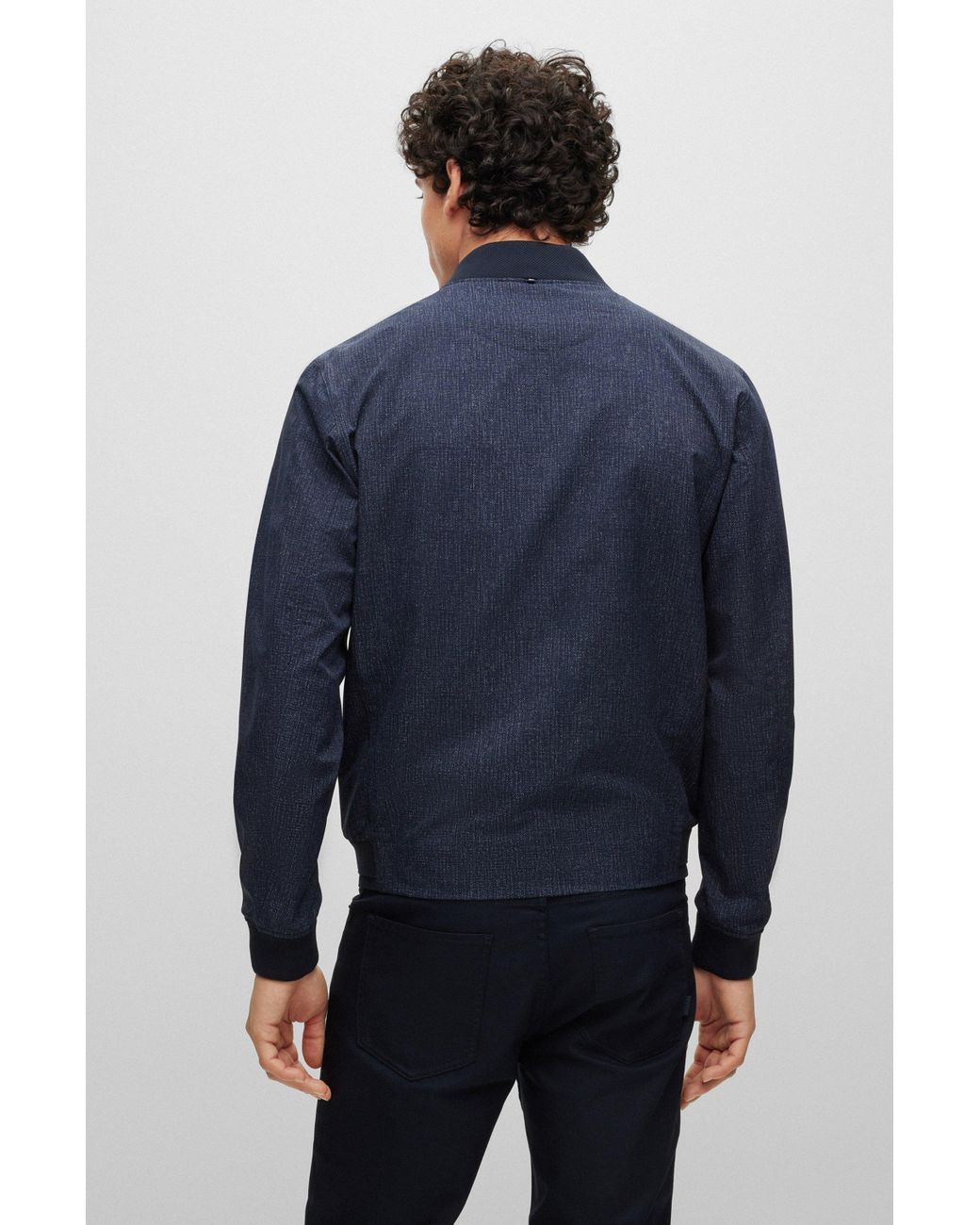 BOSS by HUGO BOSS Slim-fit Jacket In Performance-stretch Water-repellent  Fabric in Blue for Men | Lyst