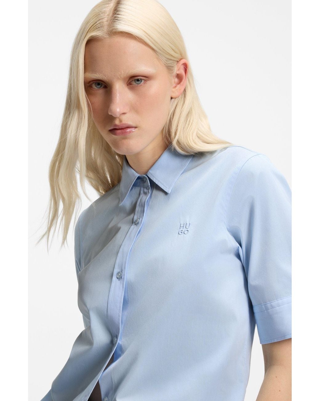 Camicetta Regular Fit di HUGO in Blue