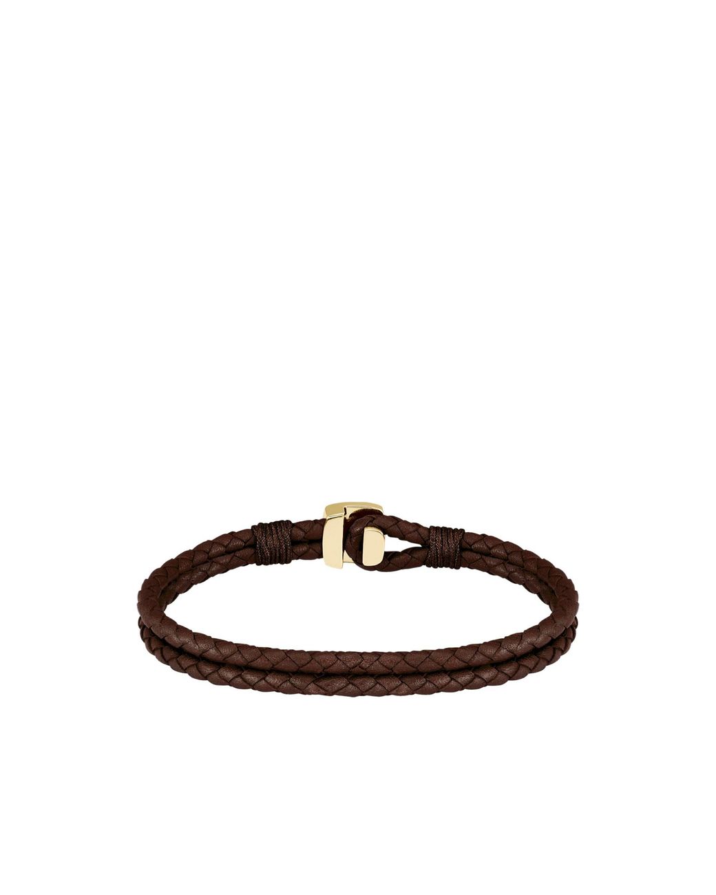Boss Brown Braided-Leather Cuff for men