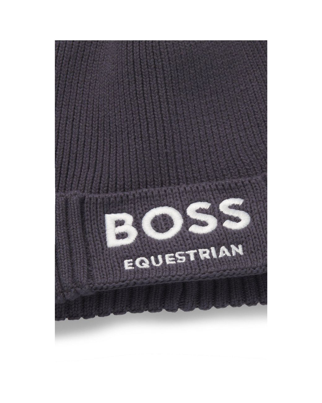 Boss Gray Equestrian Fisherman Beanie Hat