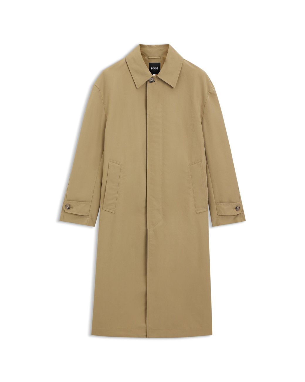 Boss Metallic Water-Repellent Coat With Concealed Closure for men