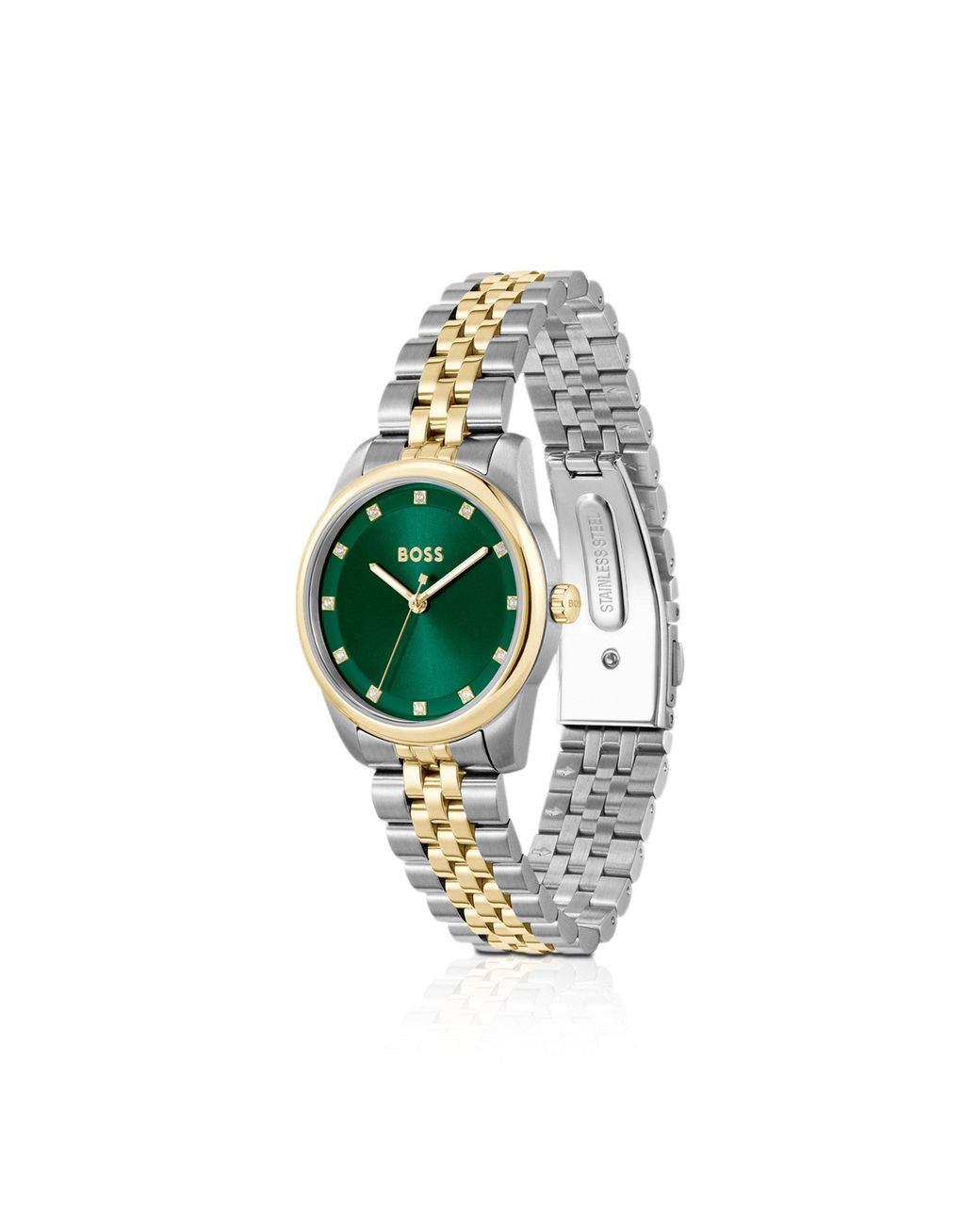 Boss Metallic Dial Watch With Two-Tone Bracelet