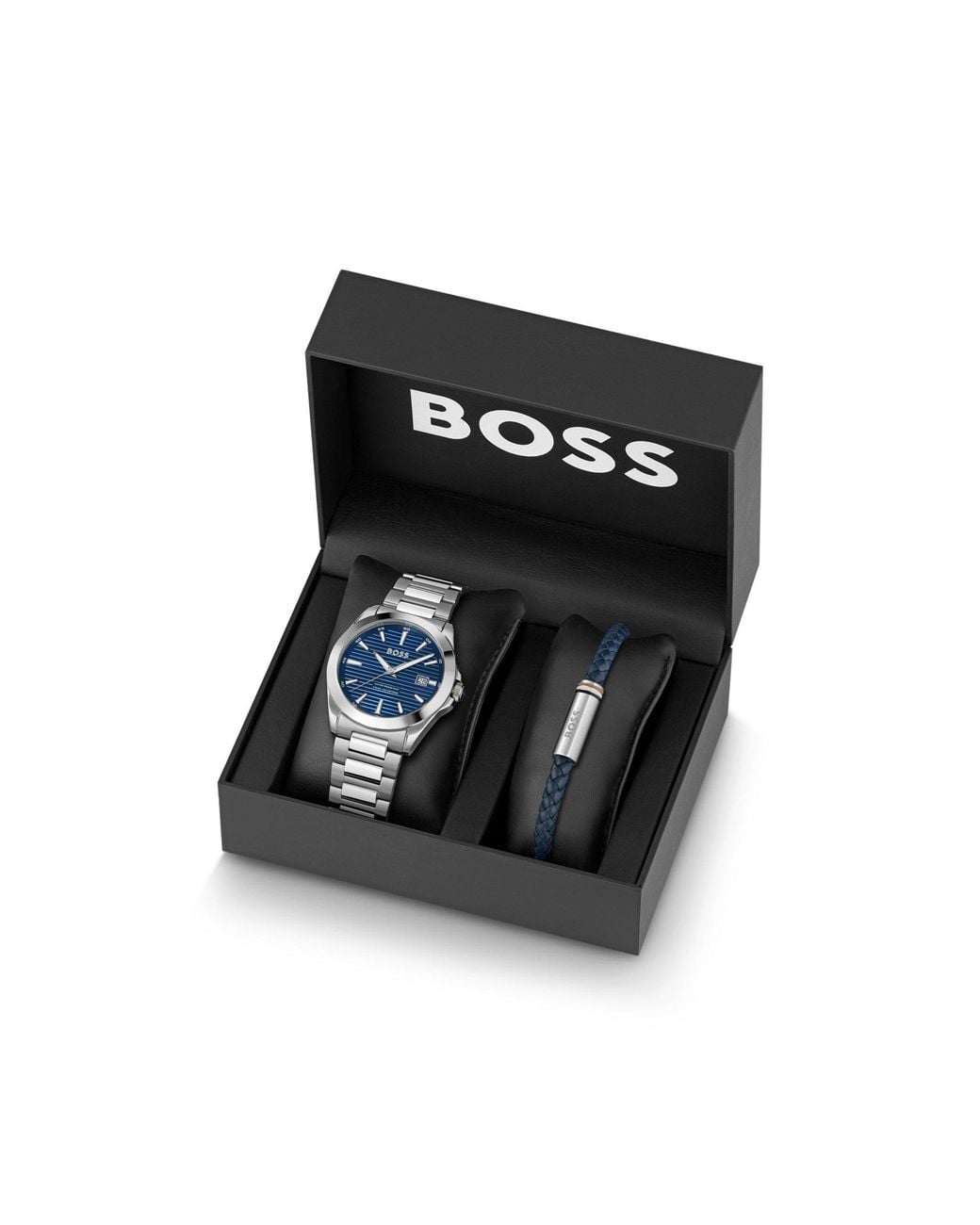 Boss Black Watch And Coordinating Bracelet Gift Set for men