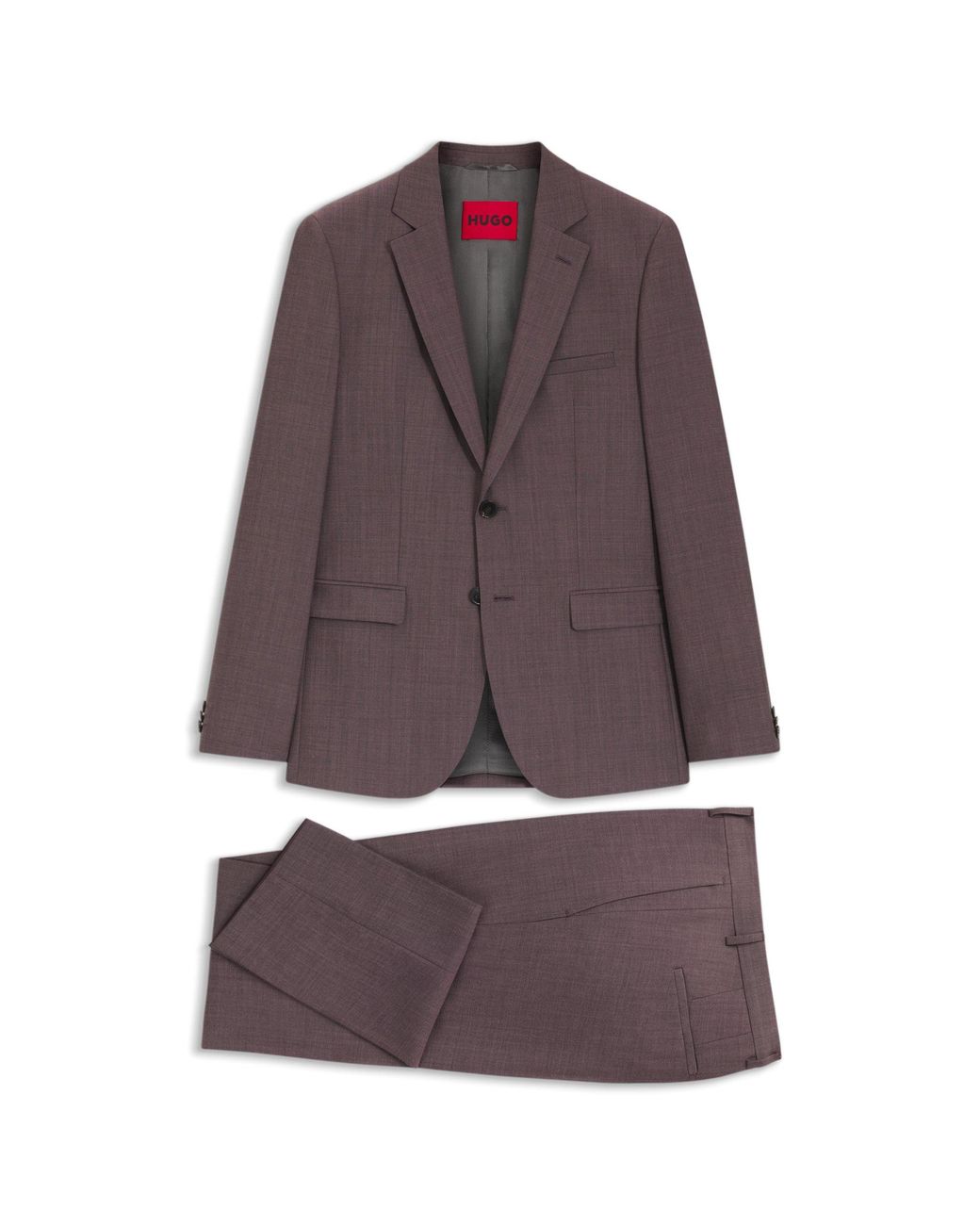 HUGO Purple Extra-Slim-Fit Suit for men