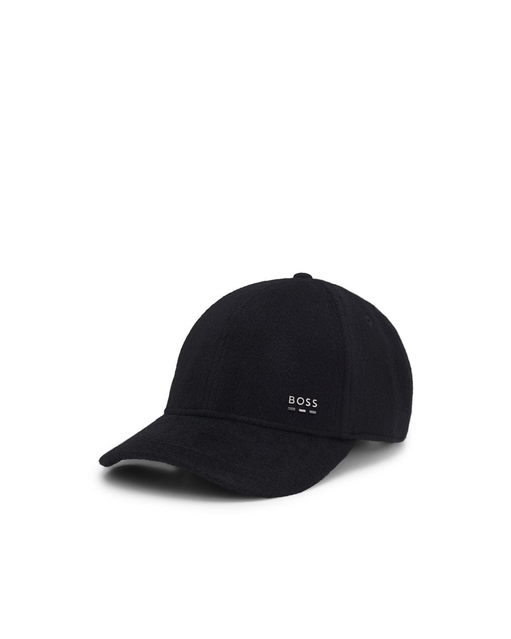 Boss Black Wool And Silk Blend Cap With Logo Hardware for men