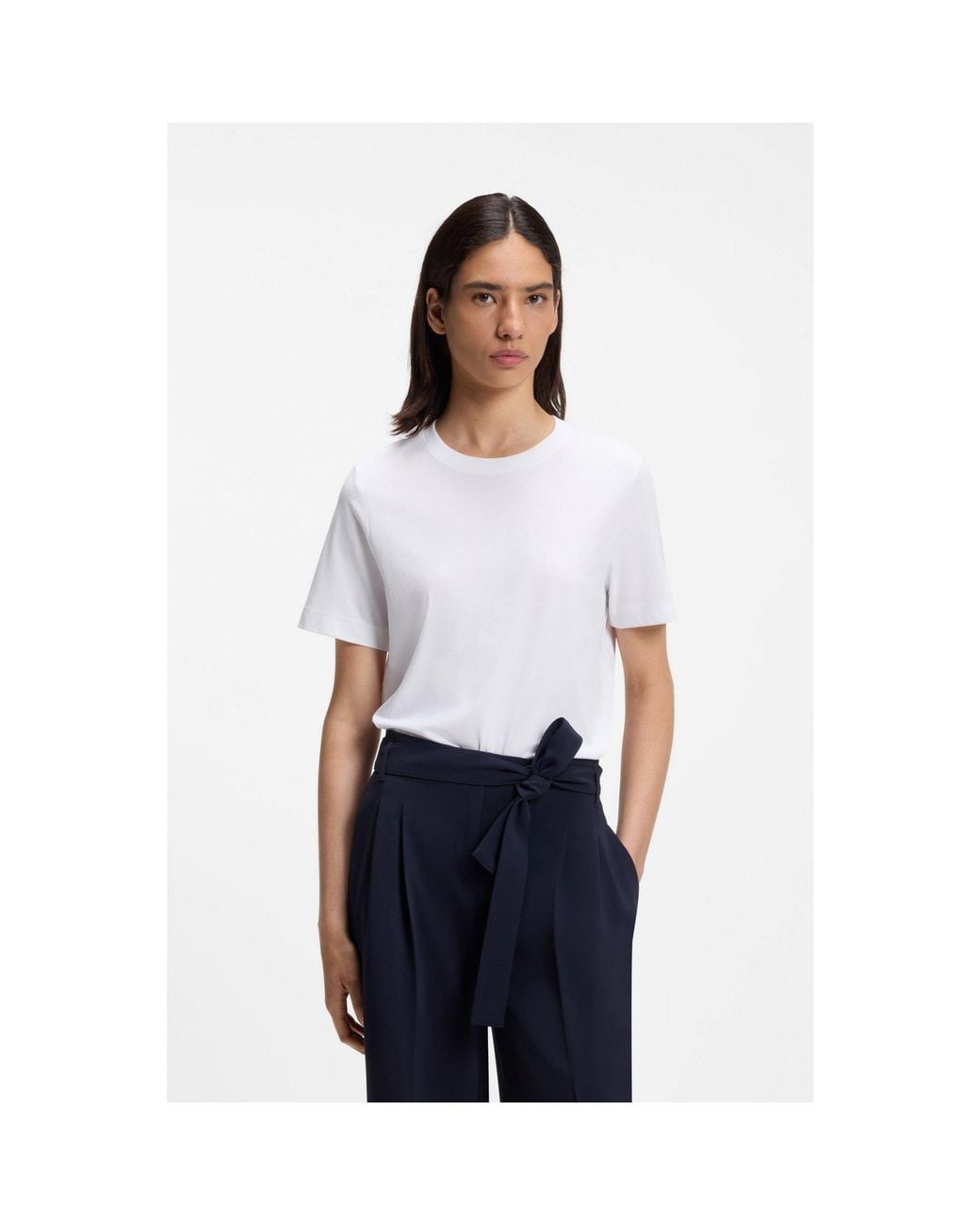 Boss White Relaxed-Fit T-Shirt