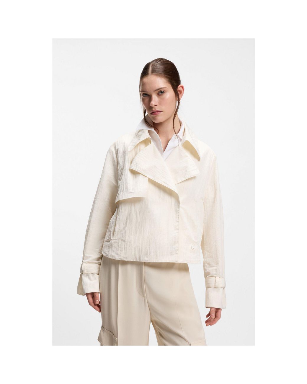 Boss Natural Short Trench Coat
