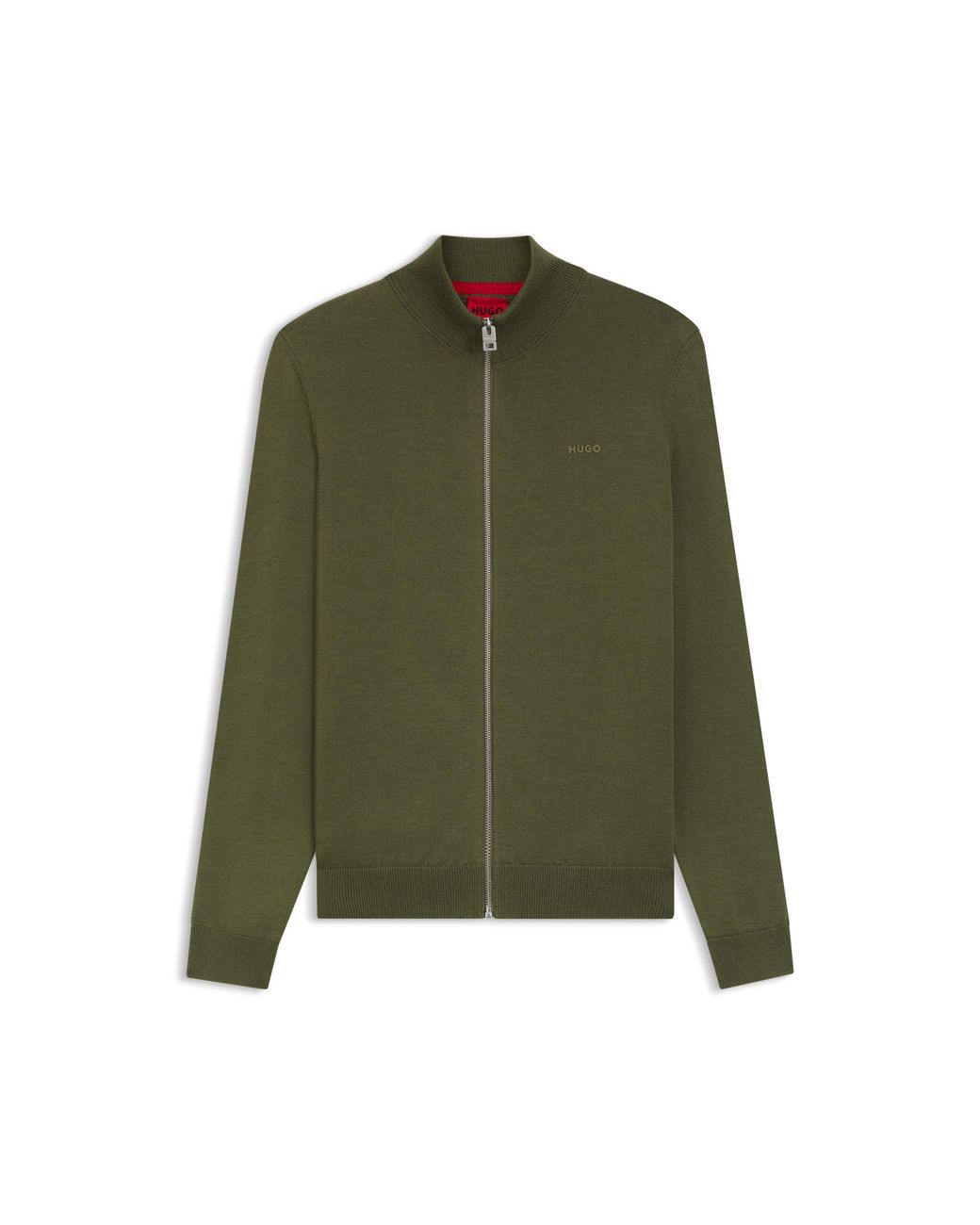 HUGO Green Knitted-Cotton Jacket for men