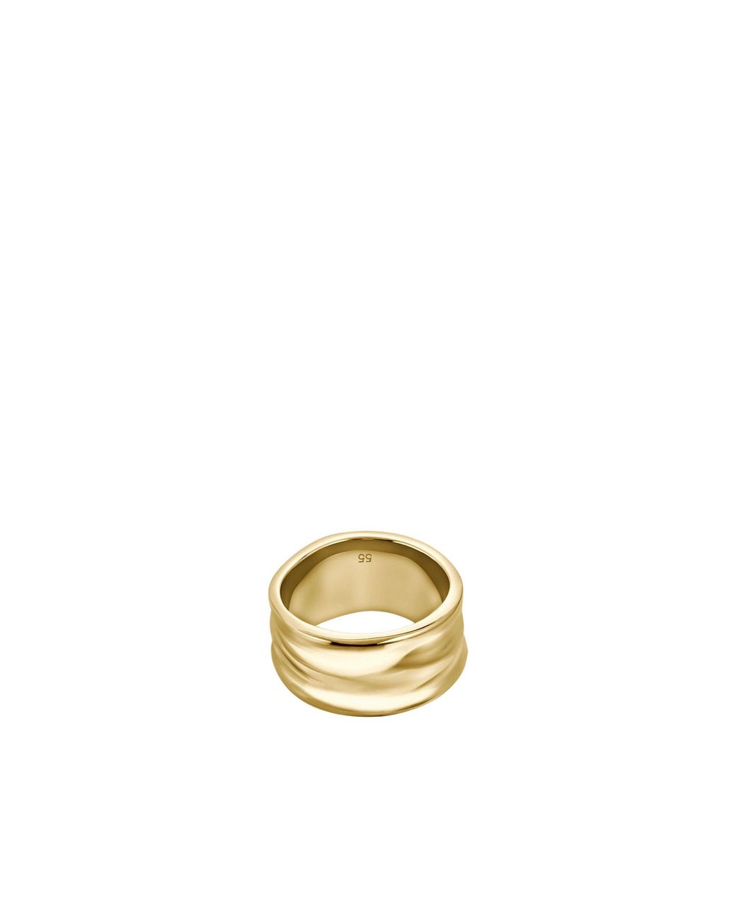 Boss Metallic Ring With Ripple Design