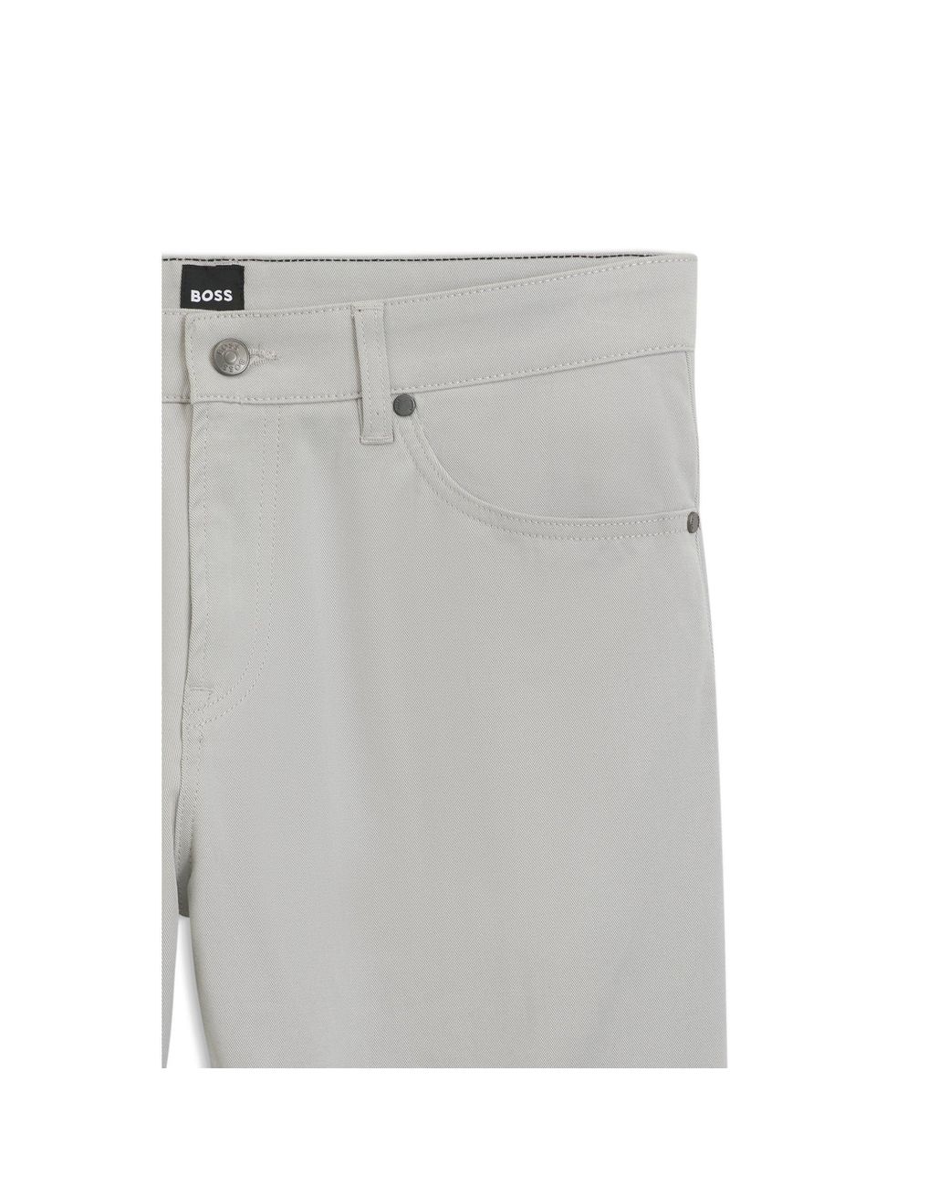 Boss Gray Maine Regular-Fit Trousers for men
