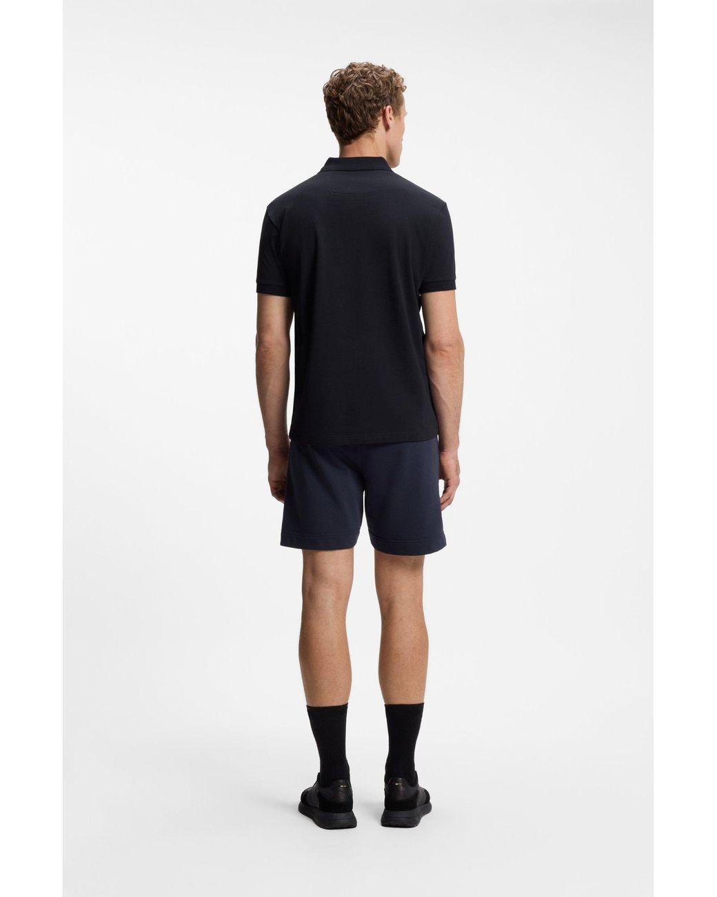 Boss Paddy-Polo Met Gestructureerde Logopatch in het Black voor heren