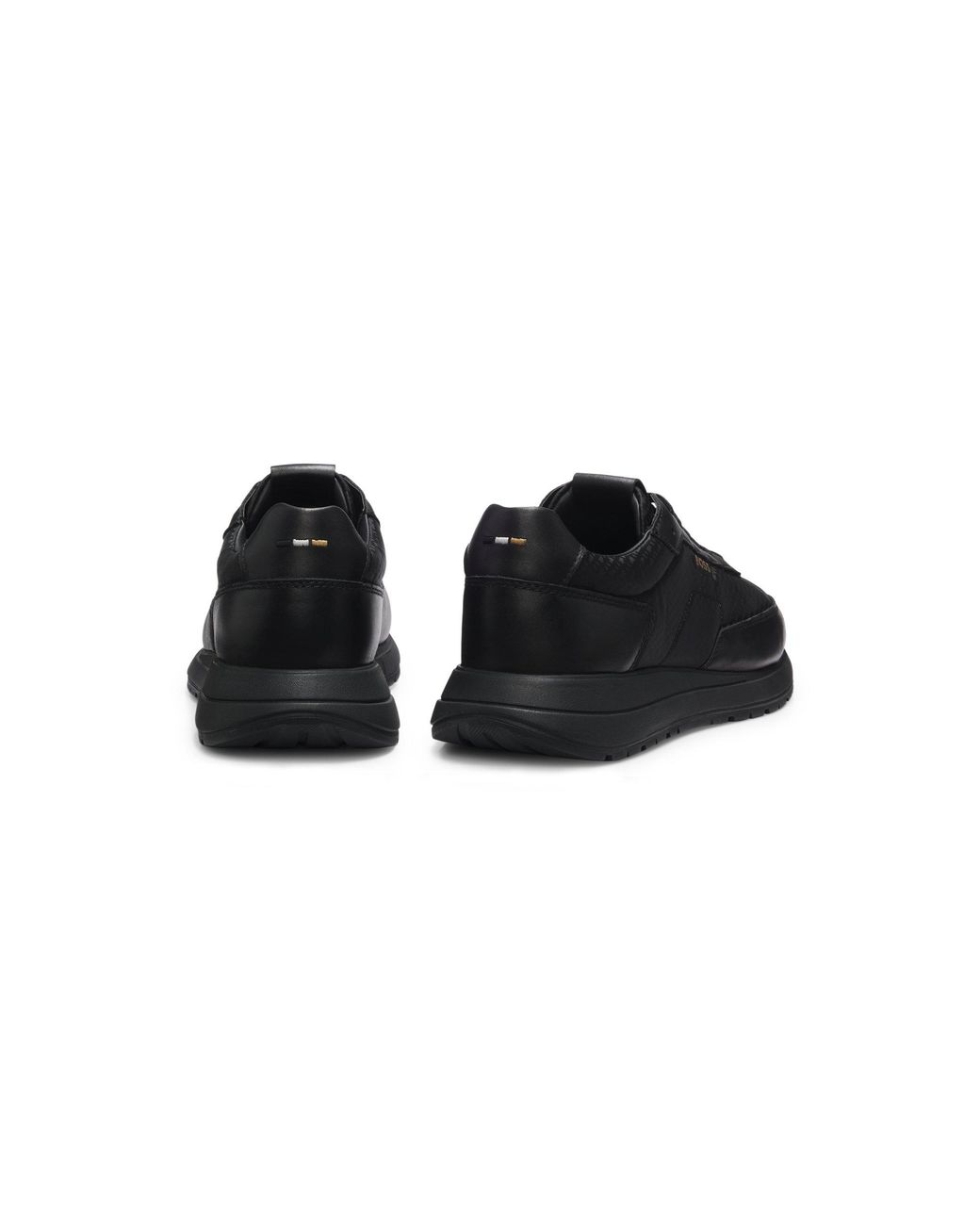Boss Black Monogram Trainers With Leather Trims And Eva-Rubber Sole for men