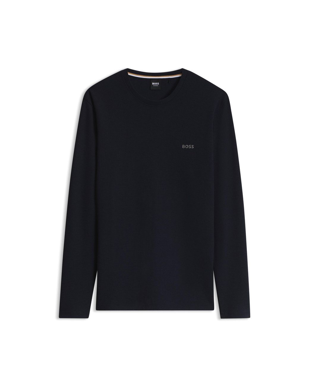 Boss Blue Ottoman Pyjama T-Shirt With Embroidered Logo for men