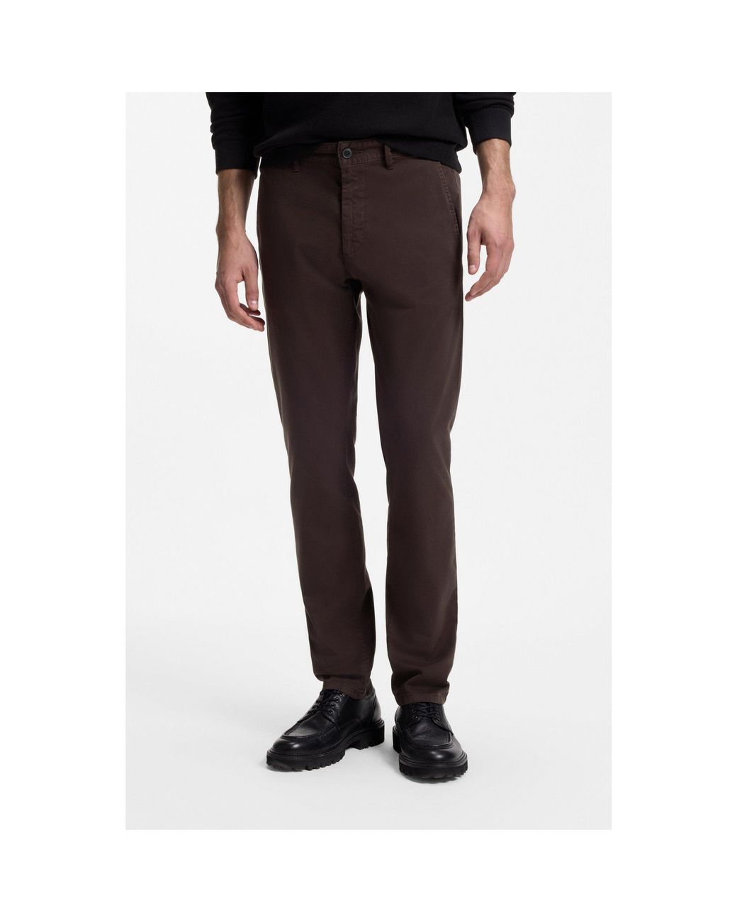 Boss Brown Slim-Fit Chinos for men