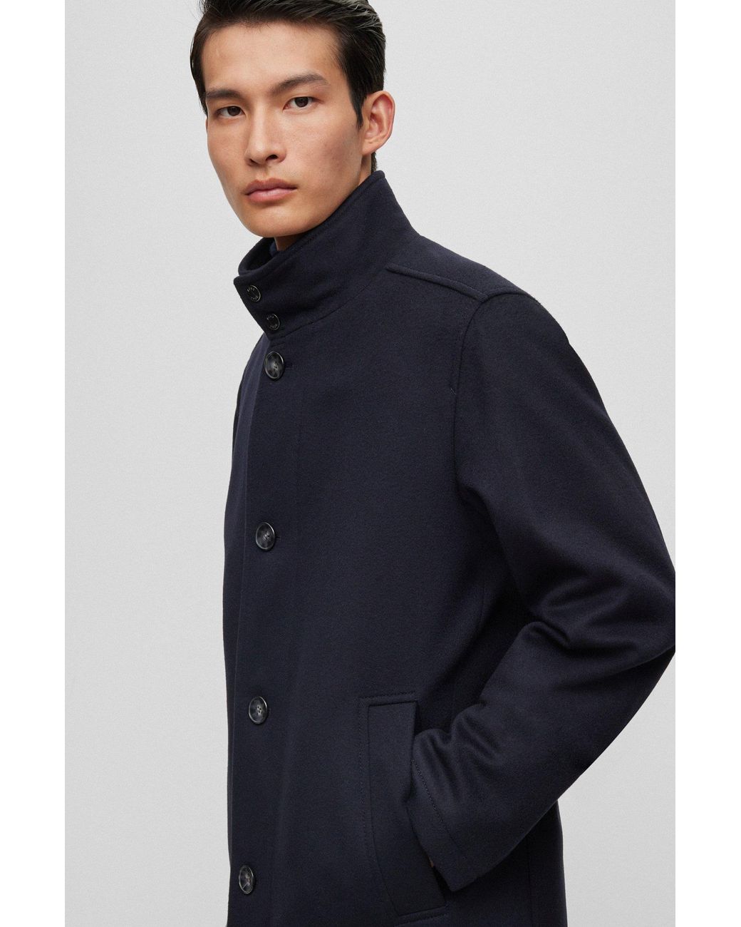 Hiso wool cashmere relaxed a line coat store
