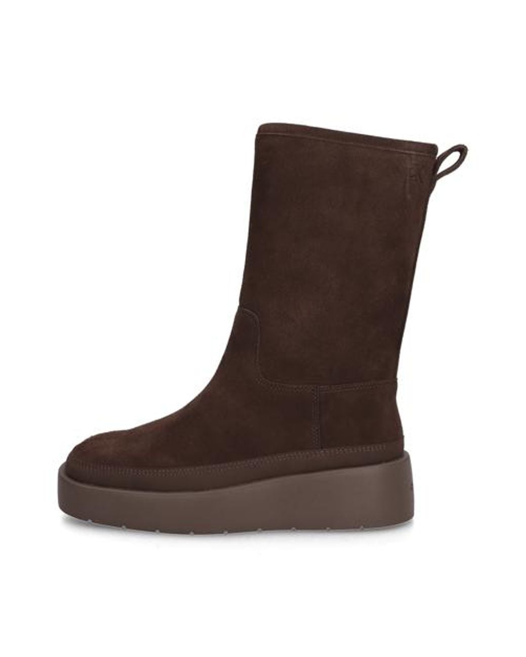 Calvin Klein Brown Flatform Mid Boot Suede Wl