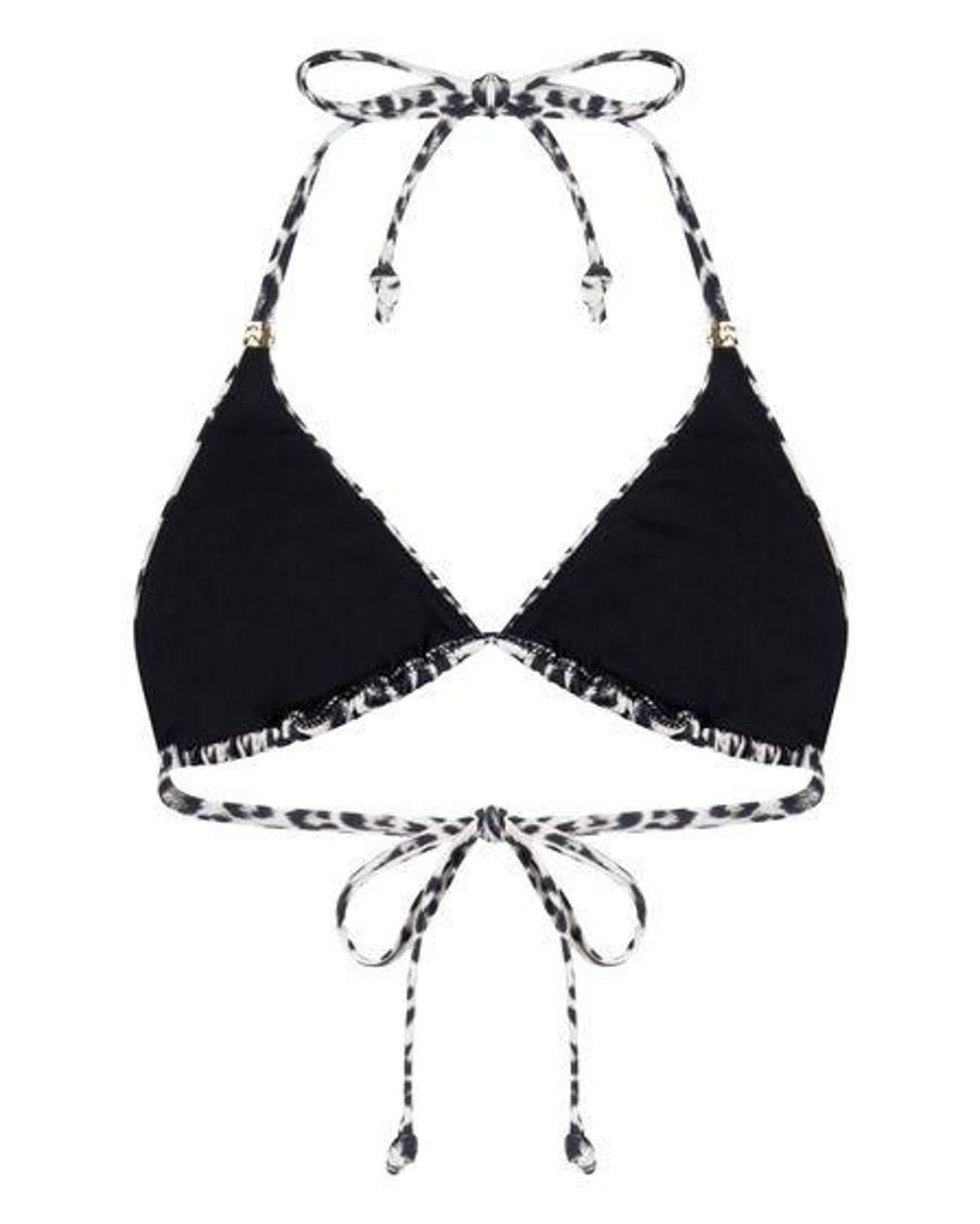 Hunkemöller Black Triangle Bikini Top Leopard