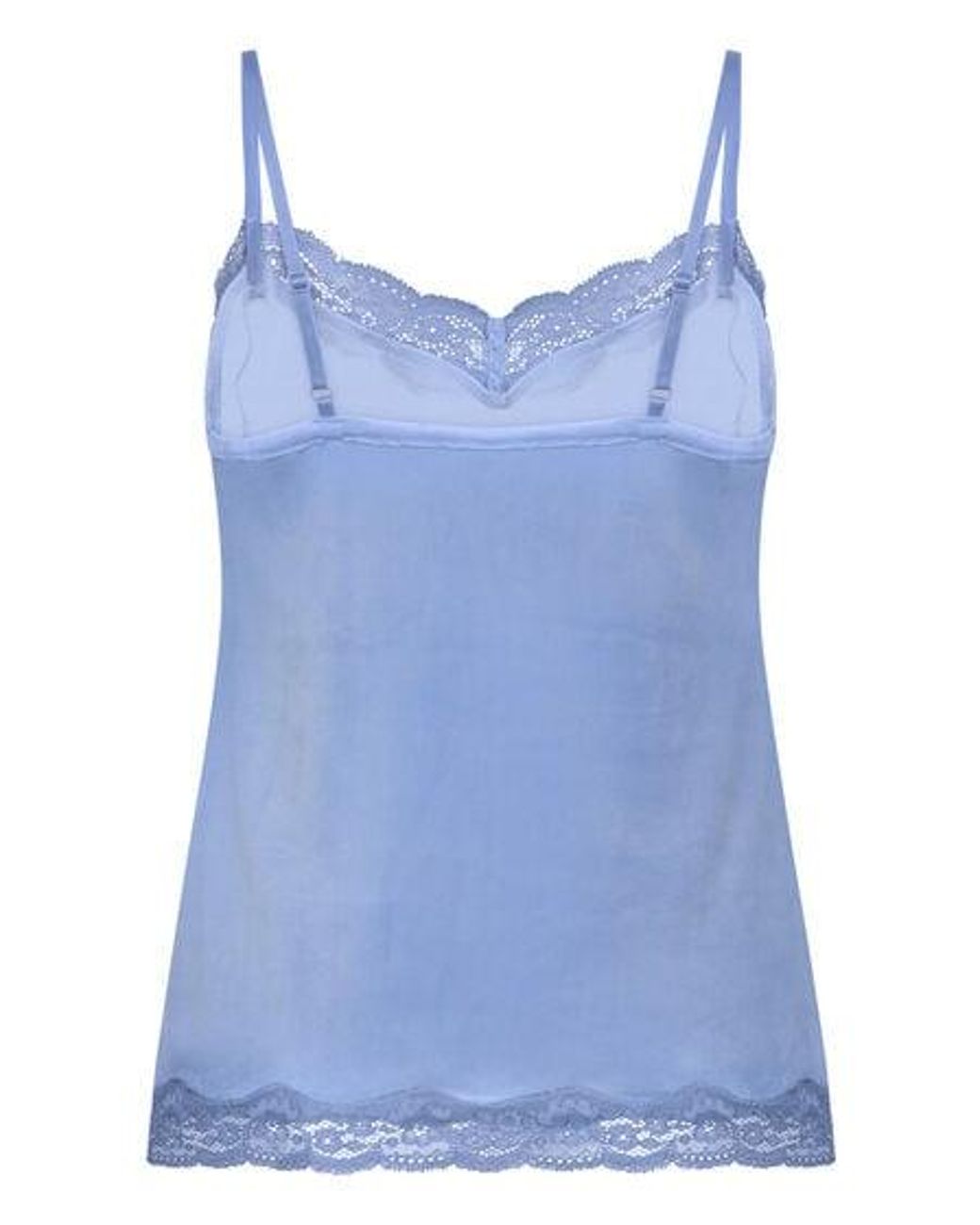 Hunkemöller Blue Velours Lace Cami Top