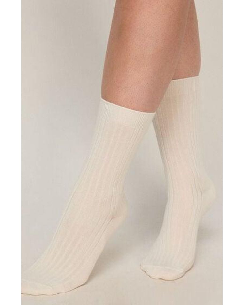 Hunkemöller Natural Cashmere Blend Ribbed Socks