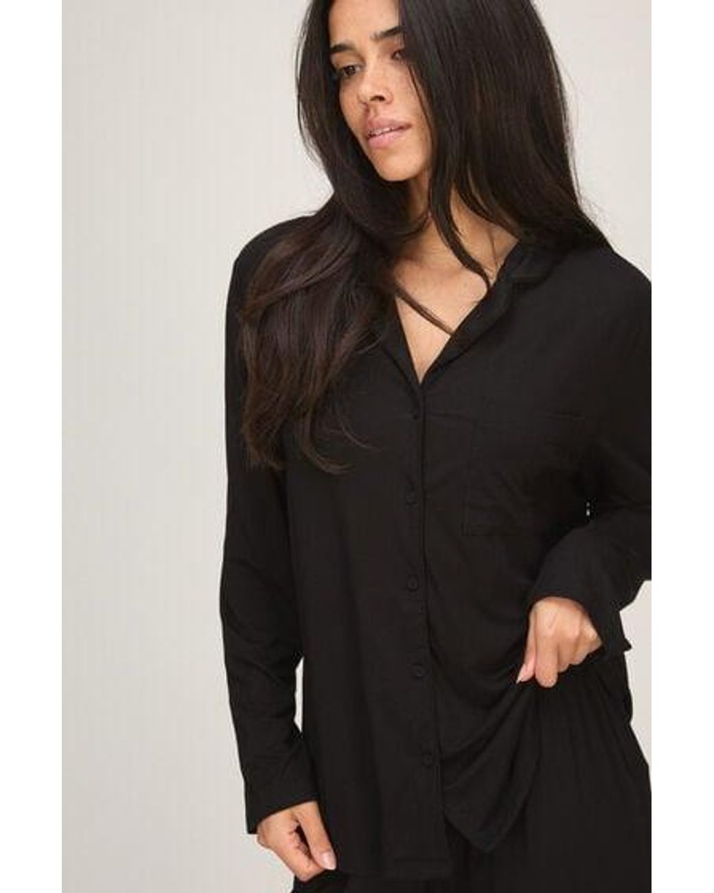 Hunkemöller Black Essential Jersey Long-Sleeved Jacket