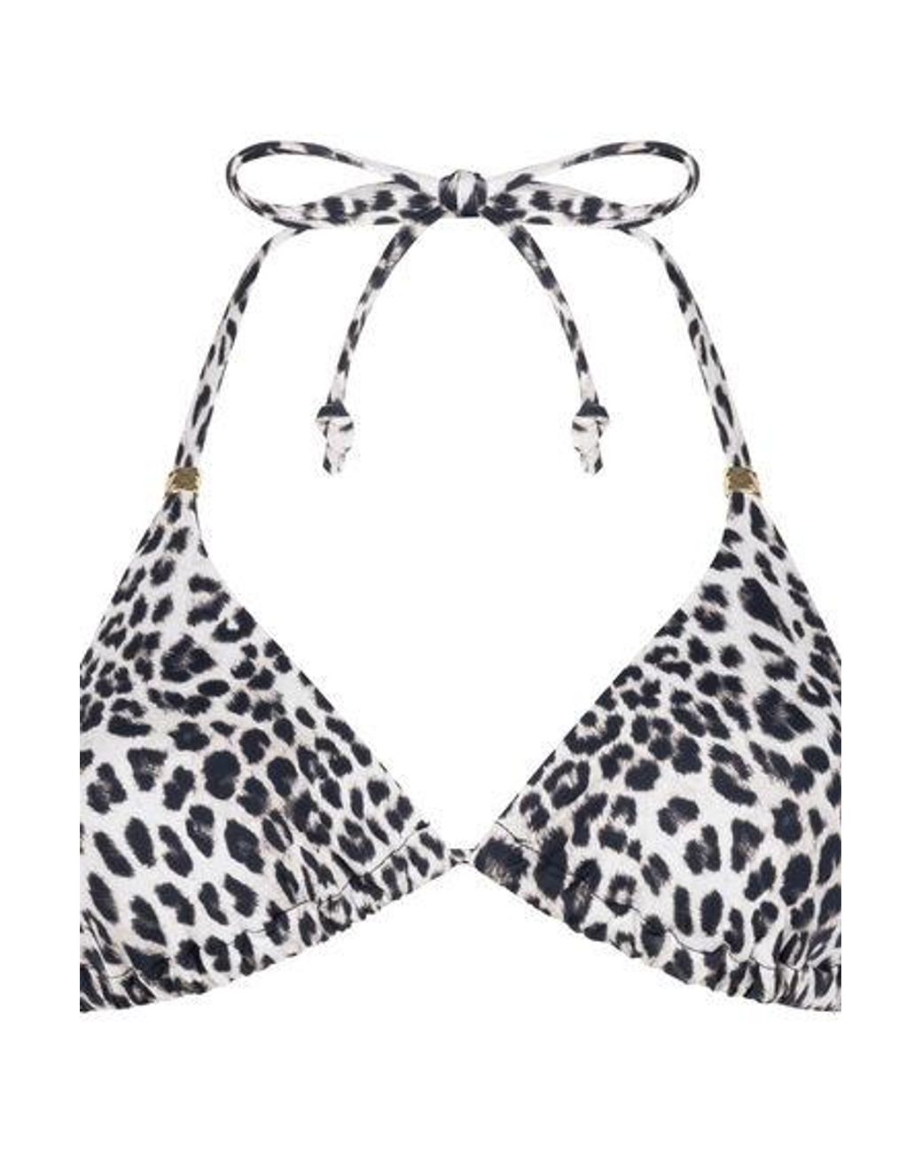 Hunkemöller Black Triangle Bikini Top Leopard