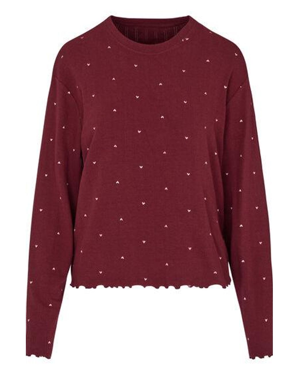 Hunkemöller Red Pyjama Top Loose Pointelle