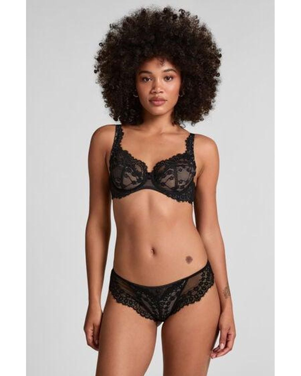 Hunkemöller Black Daisy Non-Padded Underwired Bra