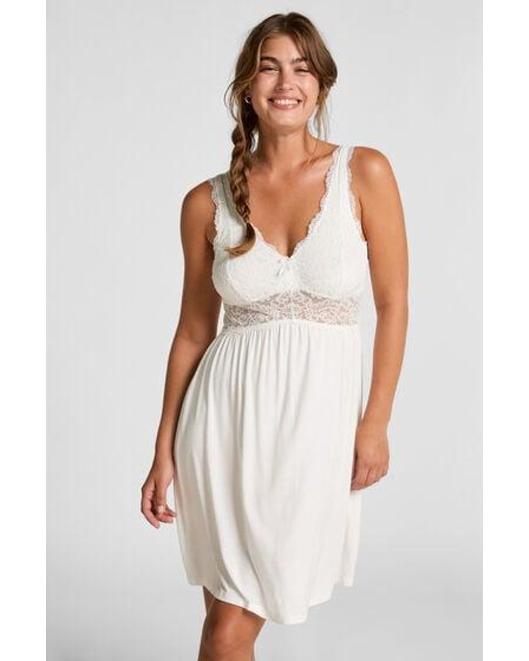 Hunkemöller White Nora Lace Slip Dress