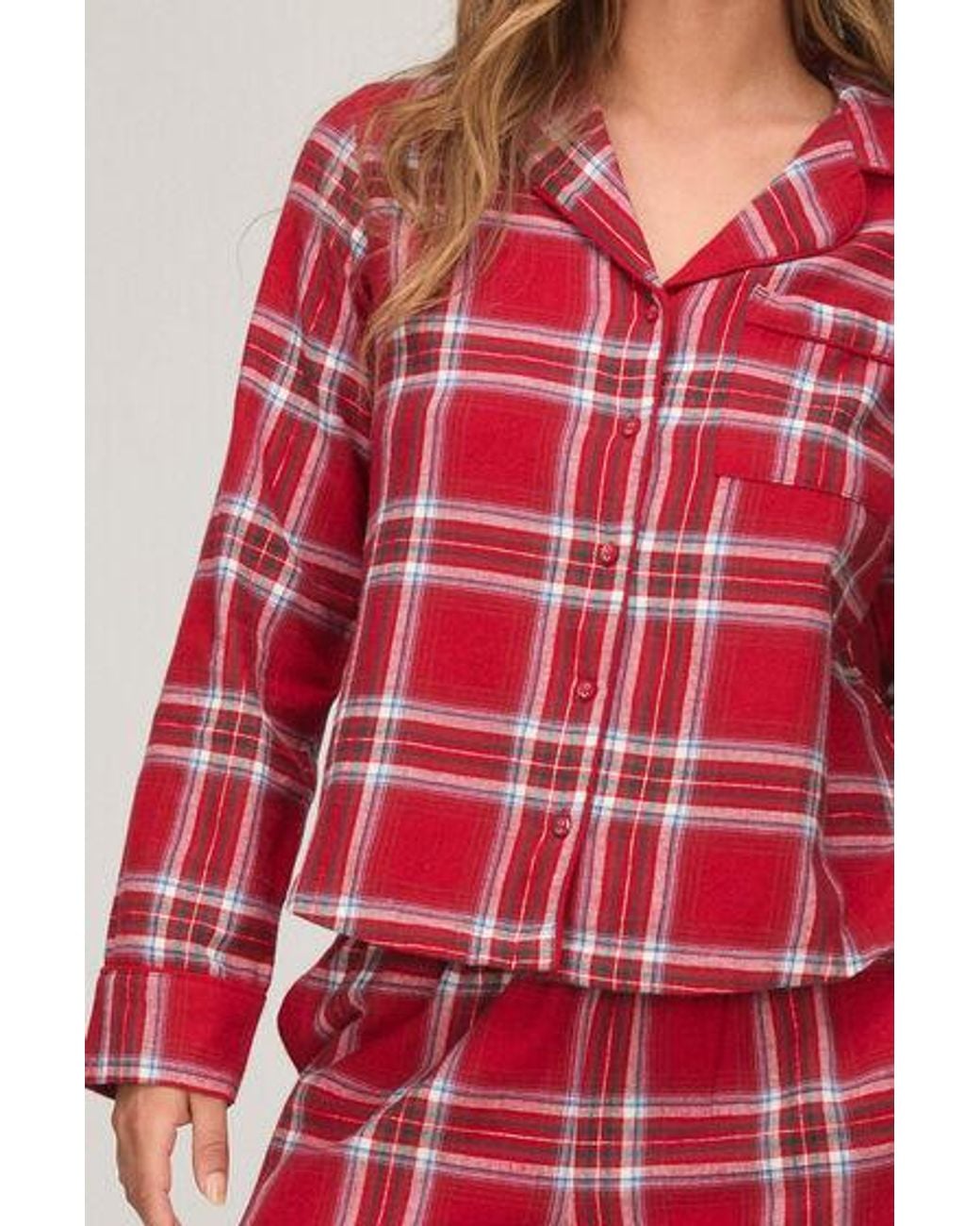 Hunkemöller Red Flannel Pyjama Top