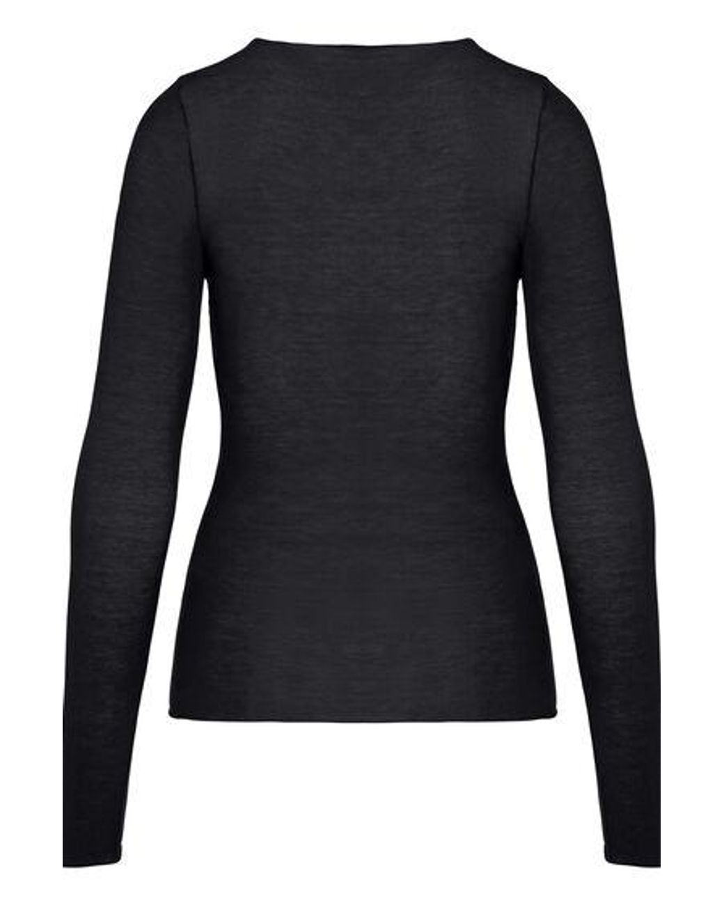 Hunkemöller Black Super Soft Lace V-Neck Shirt With Cashmere