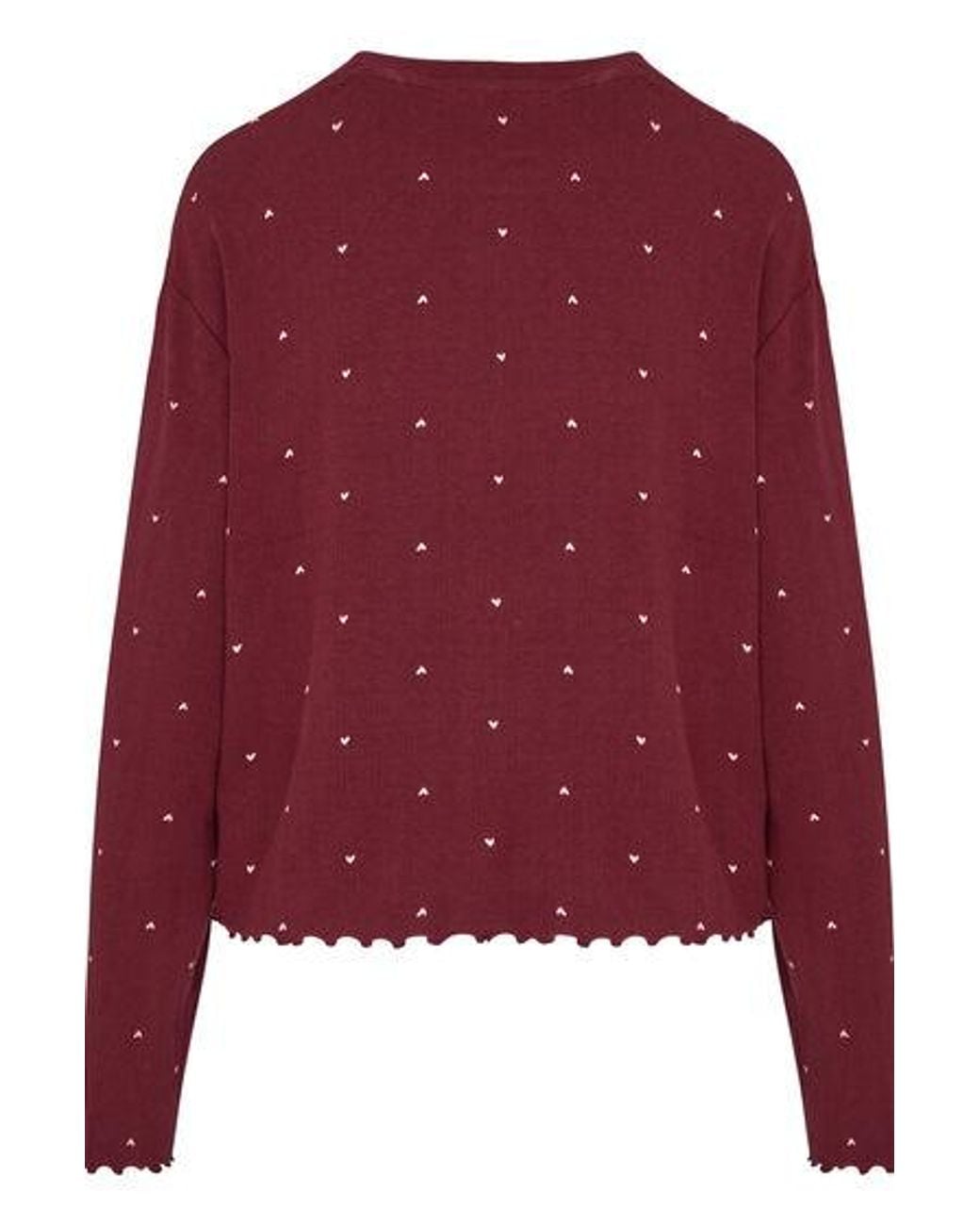 Hunkemöller Red Pyjama Top Loose Pointelle