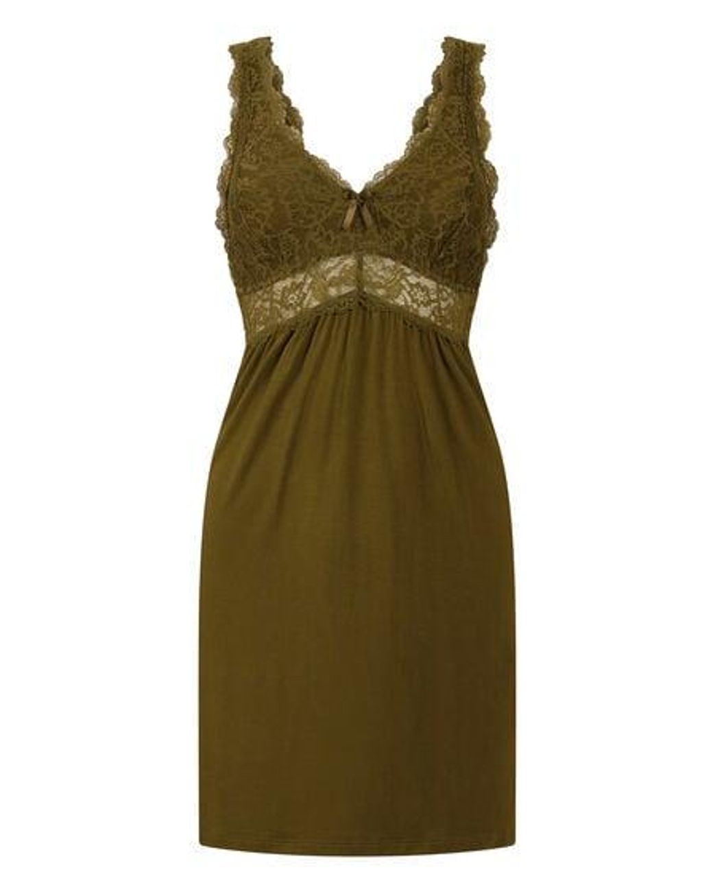 Hunkemöller Green Nora Lace Slip Dress